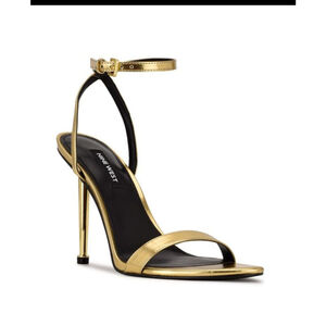 Nine West Gold Ankle Strap Stiletto Heels 7.5